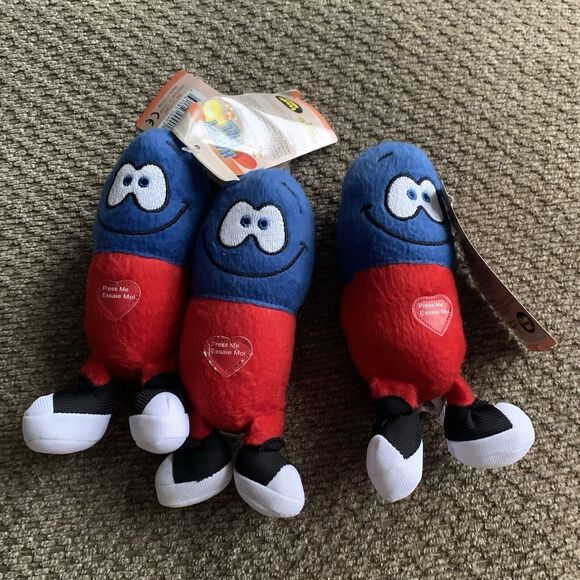 Just for Laughs Contagious Giggling Red Blue Happy Pill Plush *Works* LOT OF 3 - Picture 2 of 10